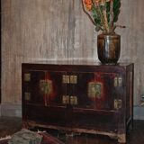 Old Chinese low cabinet in elm