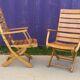 Pair of folding wooden armchairs brand Sodibois