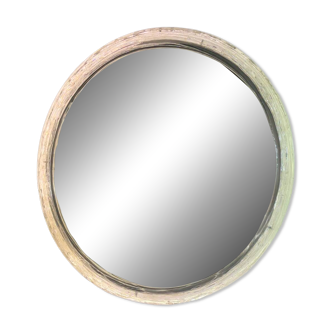 Illuminated mirror ‘iced -glass’ Hillebrand style Mid Century