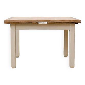 Table rustique en bois carrée avec rallonges