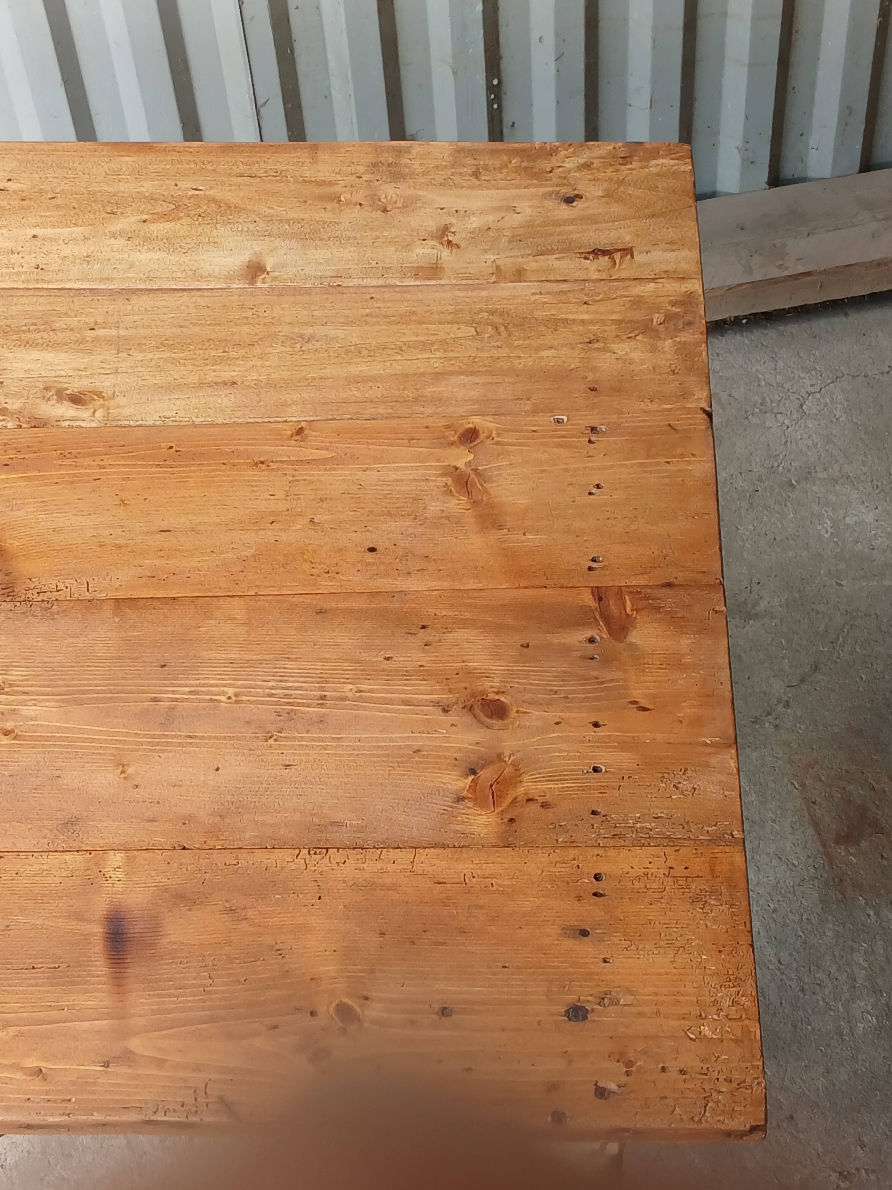 Old square farmhouse table