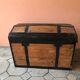 OLD TRUNK EARLY TWENTIETH IN PITCHPIN DOMED SHAPE LARGE MODEL