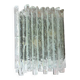 Vesta wall light in striped raw crystal with satin stainless steel support by Albano Poli for Poliarte.
