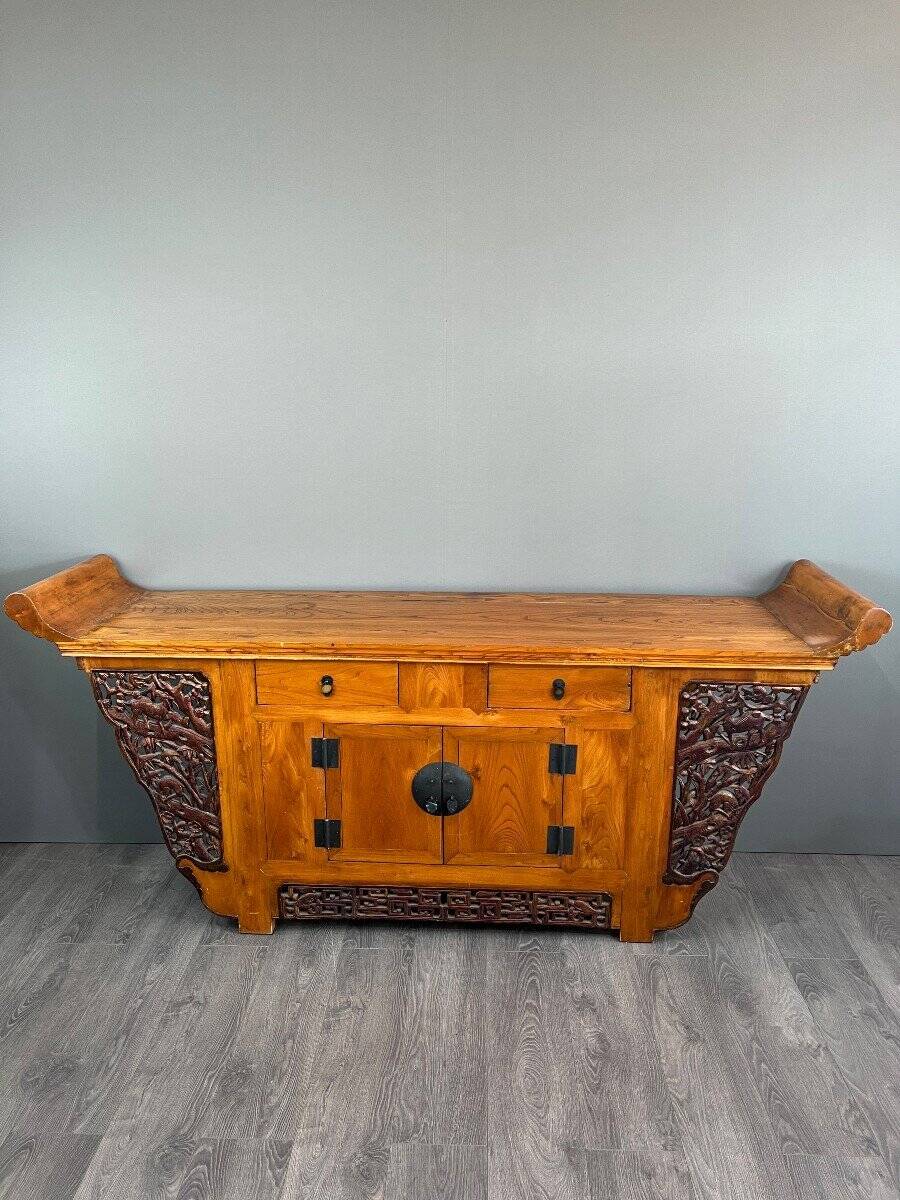 Antique Japanese Pine Console Buffet 20th Century