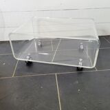 70s transparent plexiglass coffee table