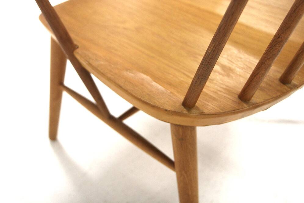 Scandinavian "Pinnstol" armchair in oak, Sweden, 1960
