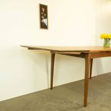 Extendable dining table by Lübke, walnut, beech, vintage from the 60s