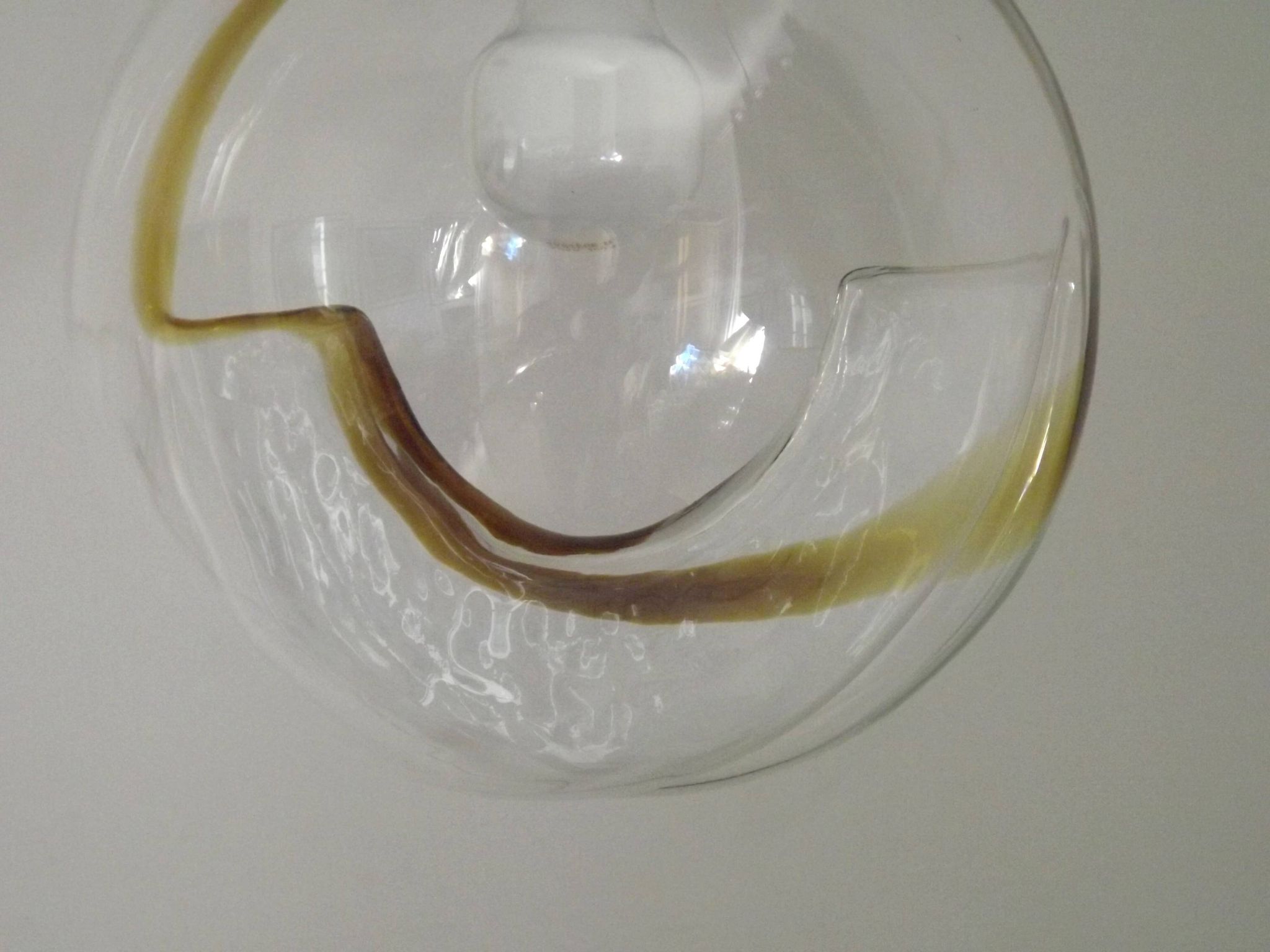 Suspension en verre de Murano ambré dans le goût de Mazzega