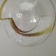 Vintage Murano Glass Globe Pendant Ceiling Light Amber Wave Mazzega Style