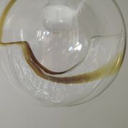 Suspension en verre de Murano ambré dans le goût de Mazzega