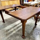 Table antique Anglaise sur roulettes en bois de chêne massif par Joseph Fitter (XIXe siècle)