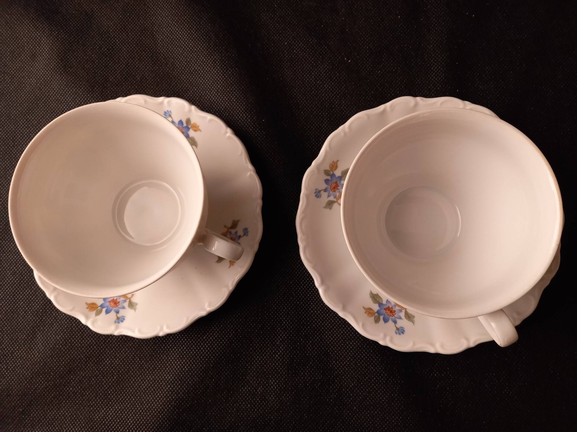 Duo of german porcelain cups lehmann weiden (bavaria)