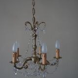 Bronze chandelier and crystal pendants – 5 lights