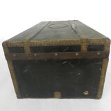 Old wooden, iron and brass trunk