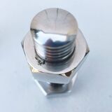 Salt shaker pepper mill silver metal bolt. vintage