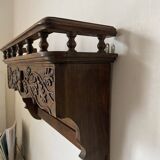 Old carved wooden kitchen shelf