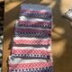 6 serviettes en coton basque motifs rose et bleu indigo vintage