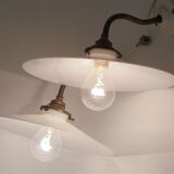 Pair of opaline wall lamps