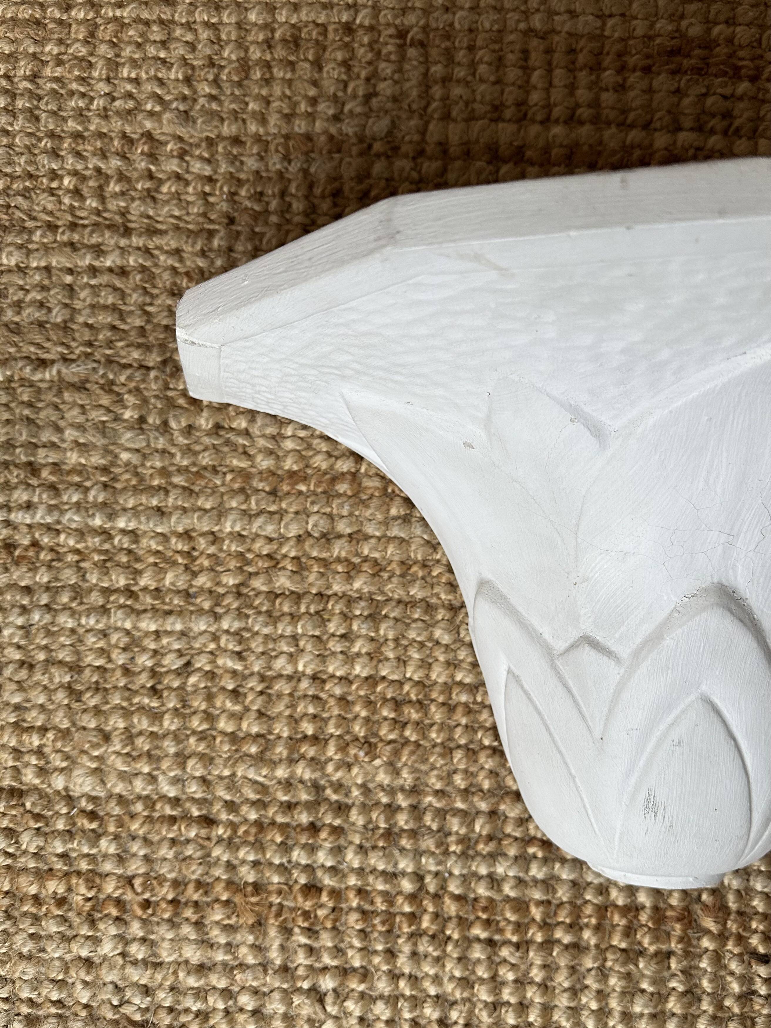 Pair of plaster wall sconces, palmette decoration, 20th century