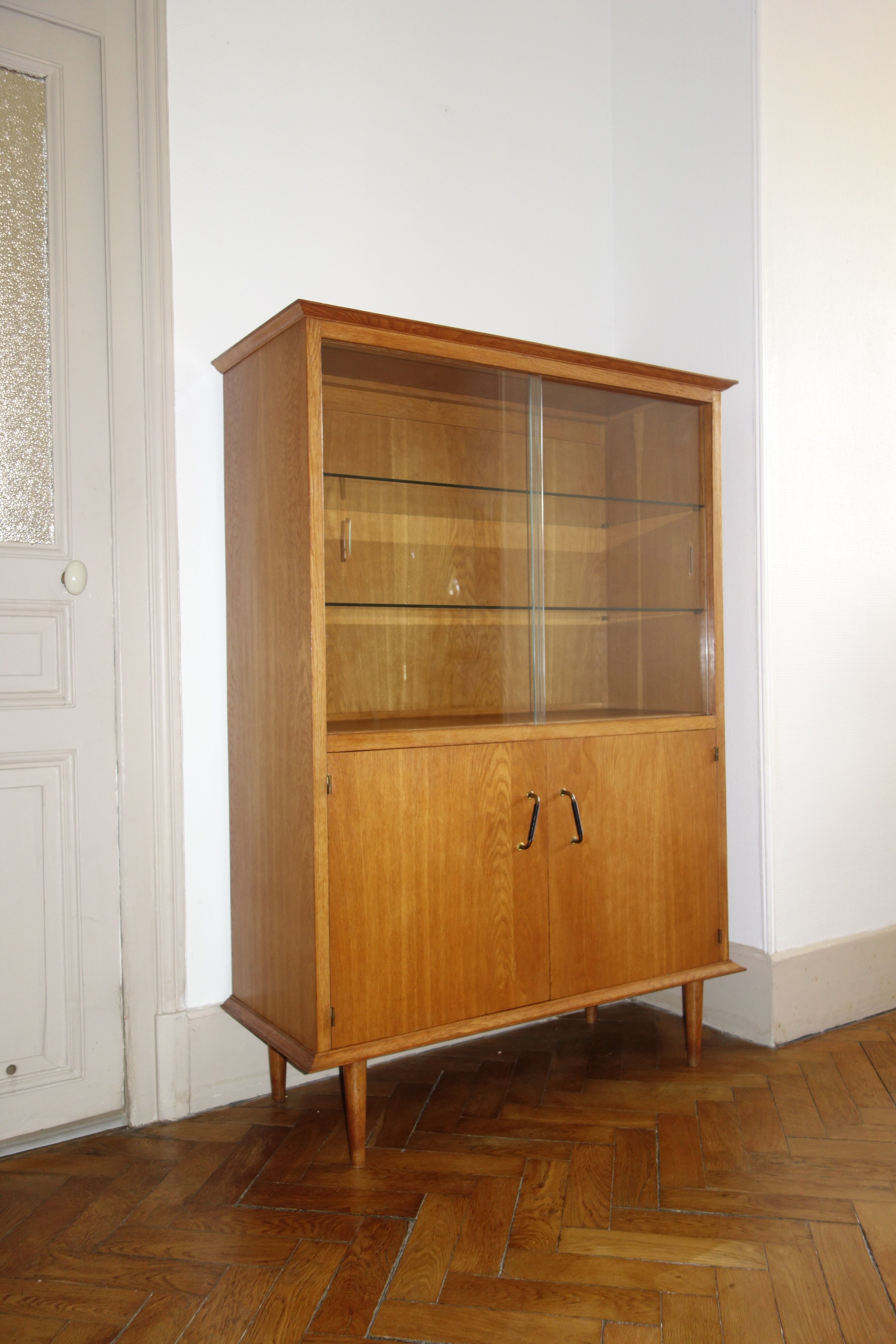 Library showcase in oak from the 1950s