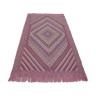 Tapis kilim rose tissé à plat tapis berbère tunisien margoum
