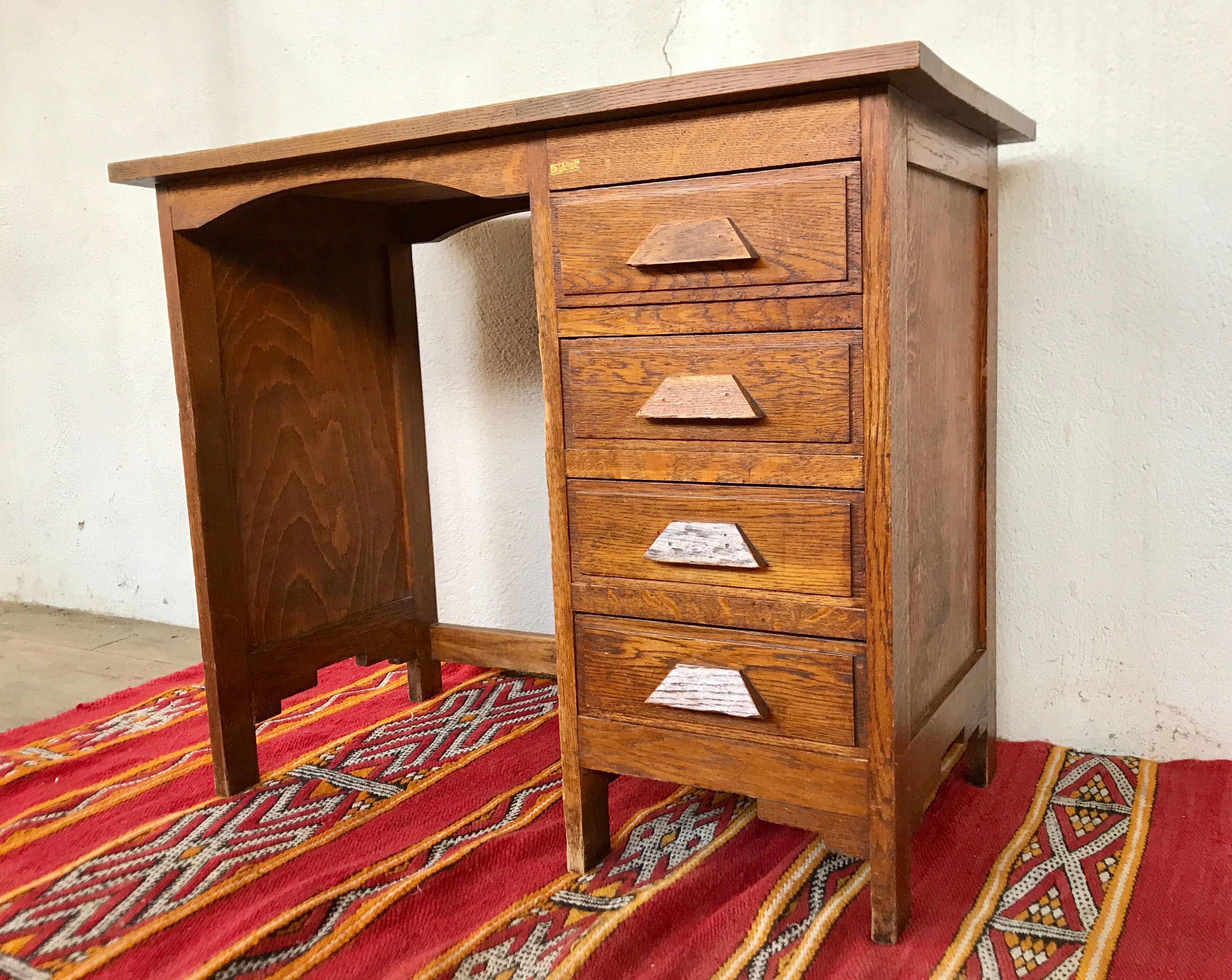 Bureau administratif en chêne 1900 vintage