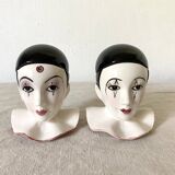 Pierrot salt and pepper egg cups