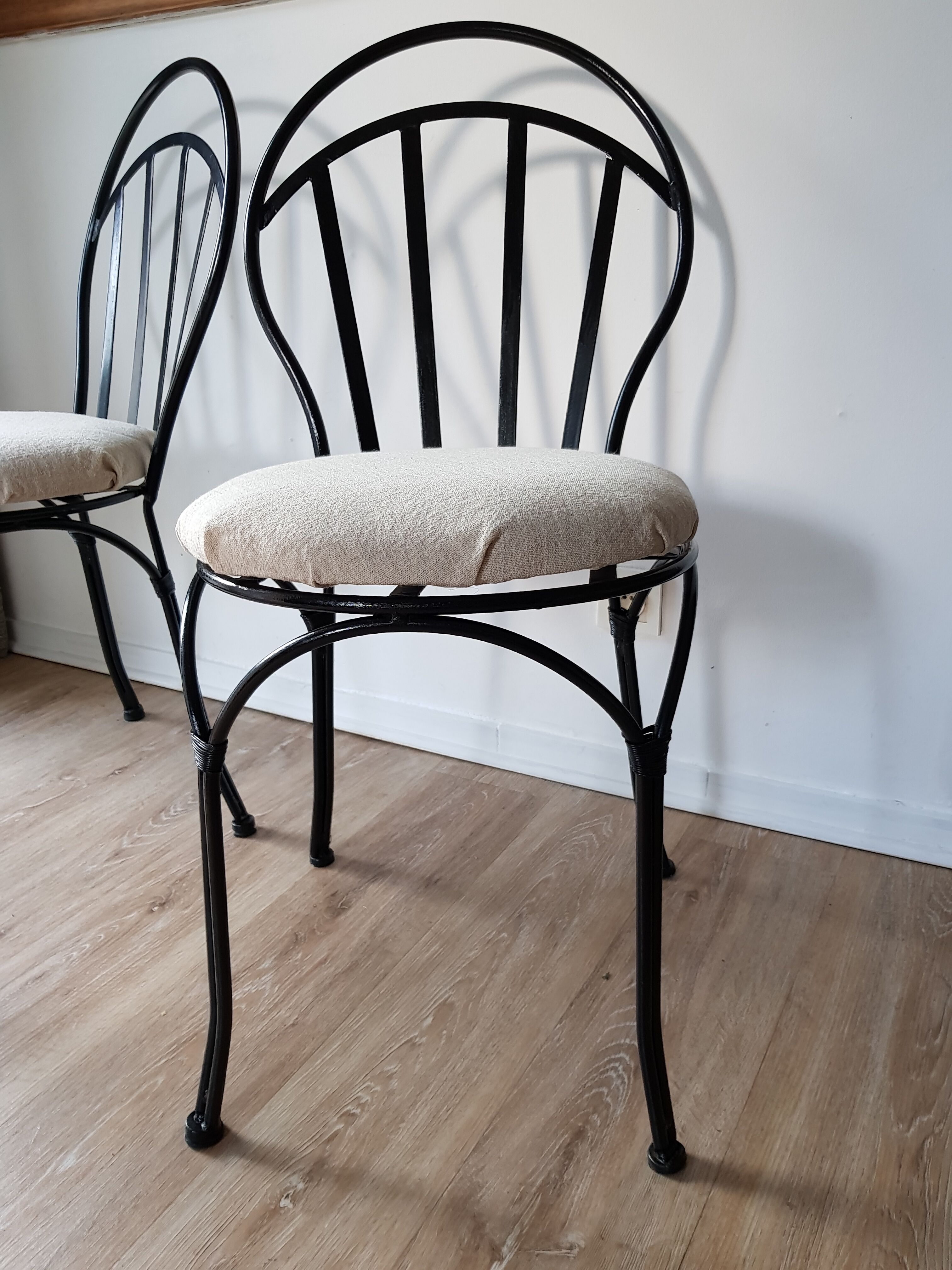 Set de 2 chaises métal noir