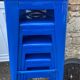 Genuine tolix h75 industrial metal bar stool, stackable, blue.