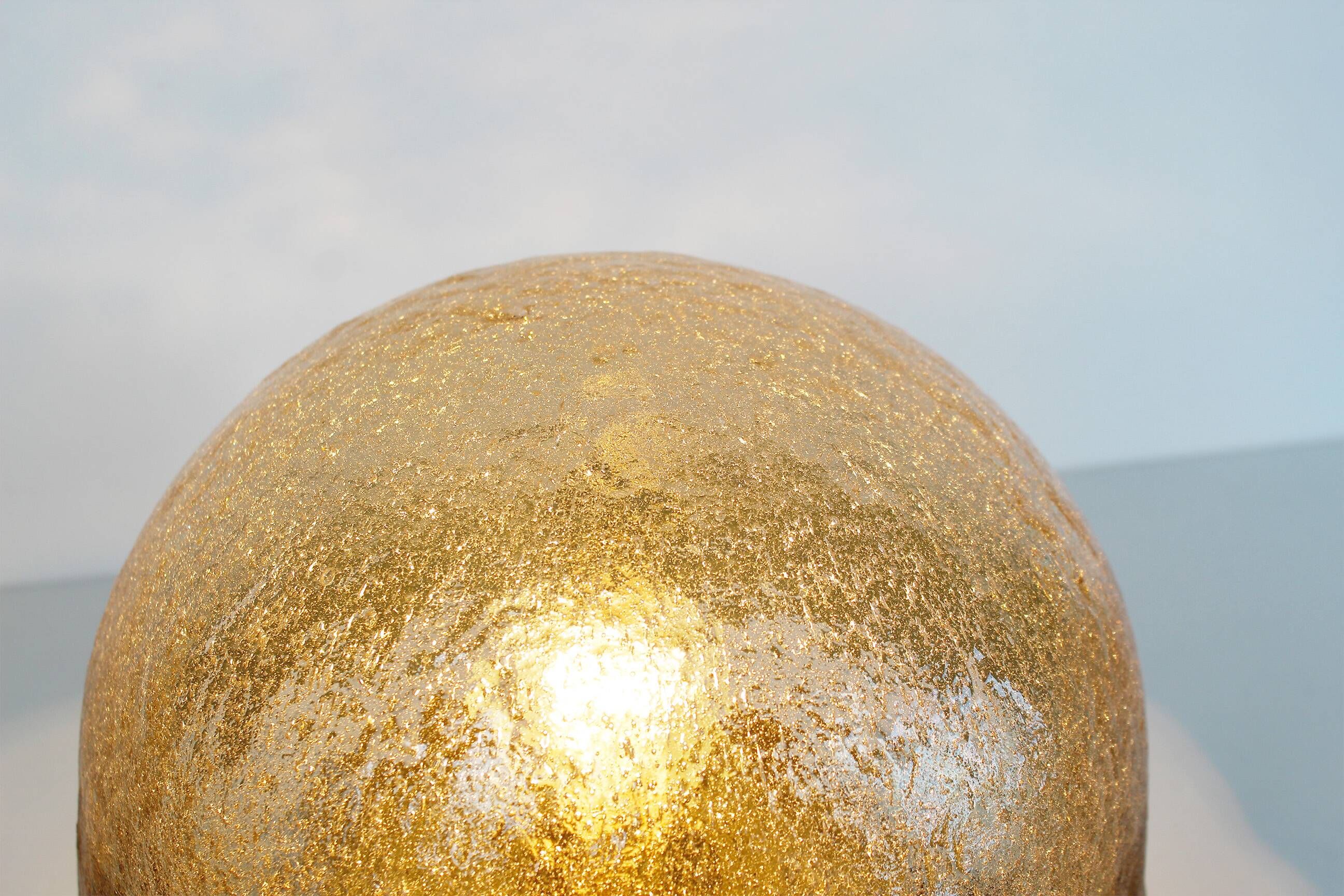 Brass and muranoglass 'Citrus' flush mount light by Hillebrand
