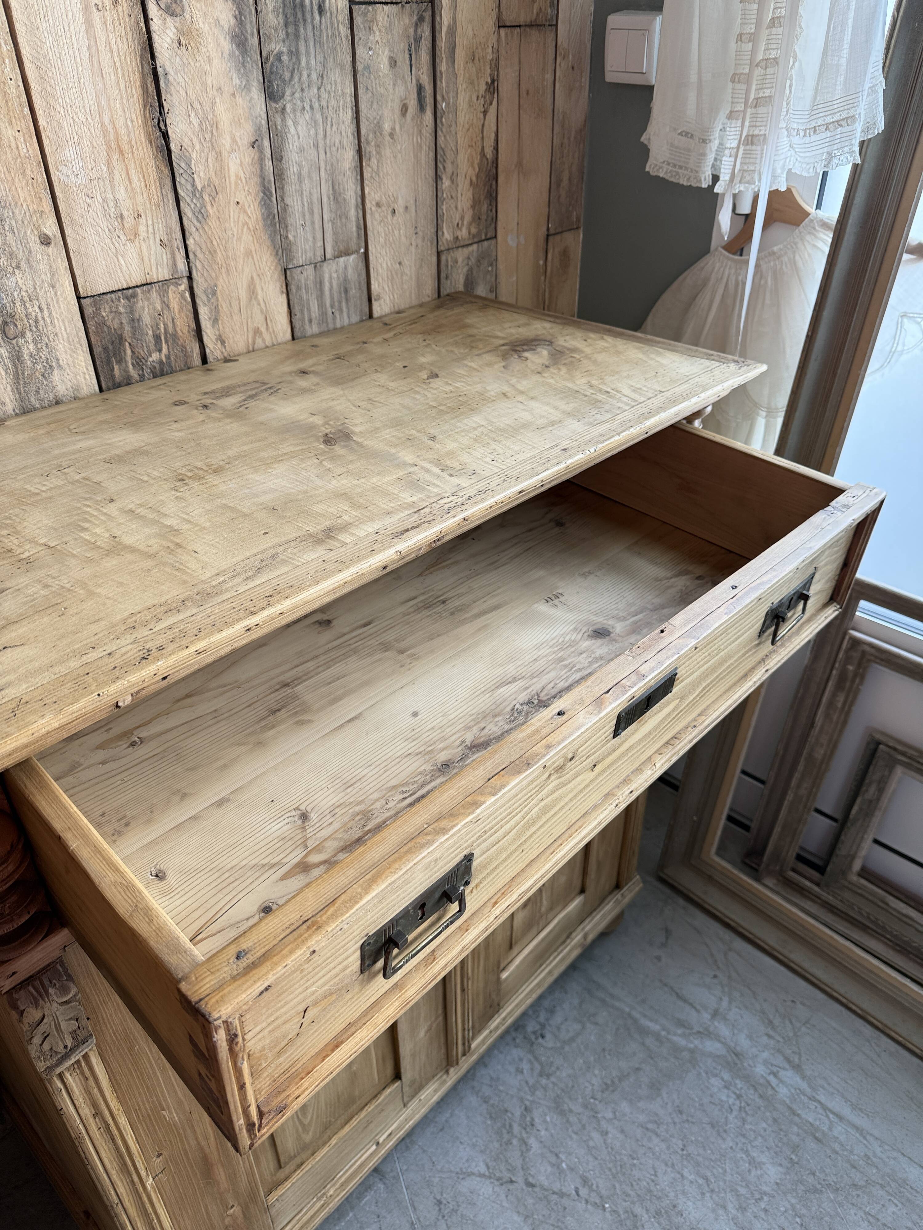 Antique solid pine sideboard