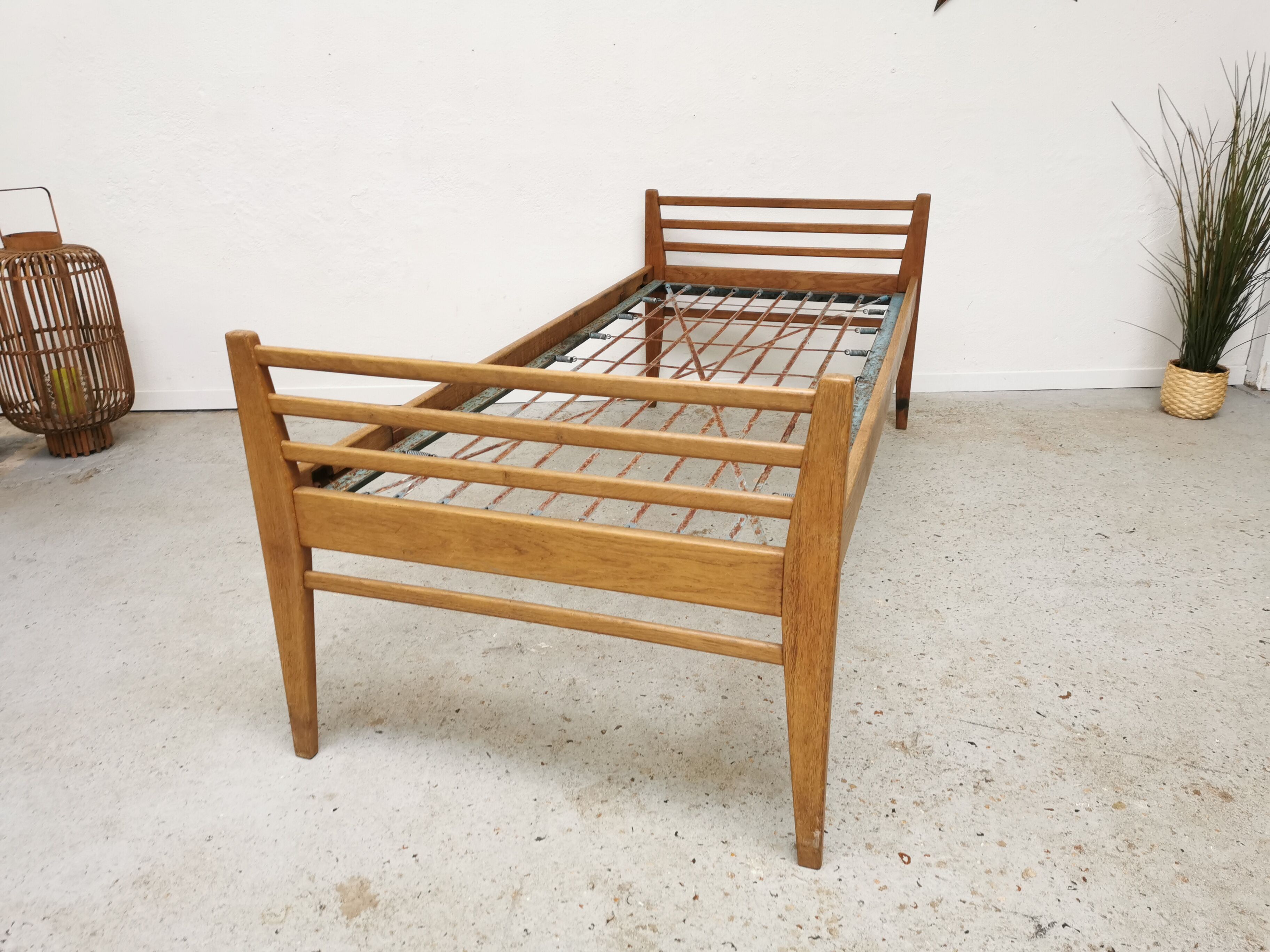 Pair of vintage beds Marcel Gascoin 1950
