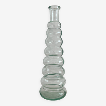 Vase bouteille soliflore en verre vintage