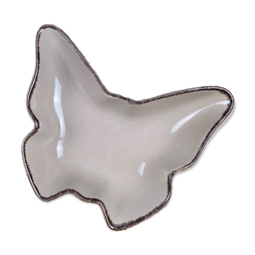 Vide-poche ou ramequin papillon Jardin d'Ulysse taupe en céramique