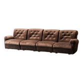 Canapé modulable 4 places en velours 1970 vintage modernisme