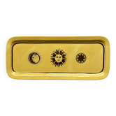 Porcelain cake dish with gold decoration, Moon and Sun