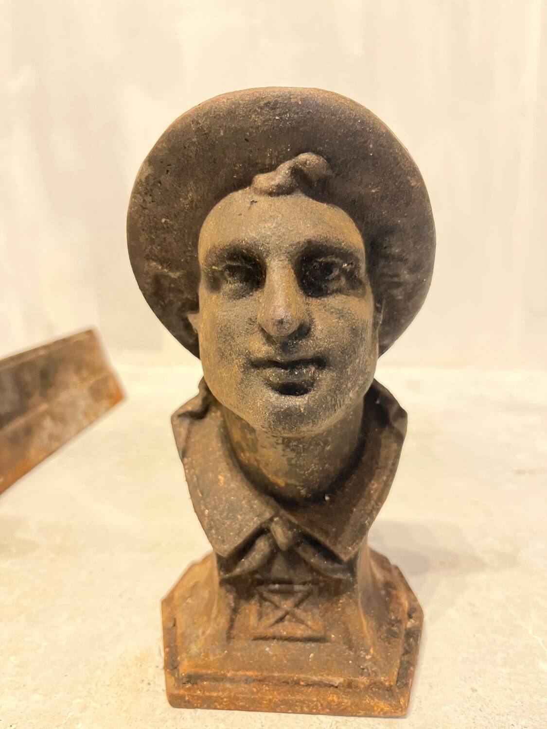 Pair of Heavy Antique Chenets (Fireplace Andirons) – Cast Metal, 10–15