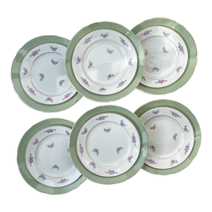 6 Assiettes porcelaine et 6 assiettes