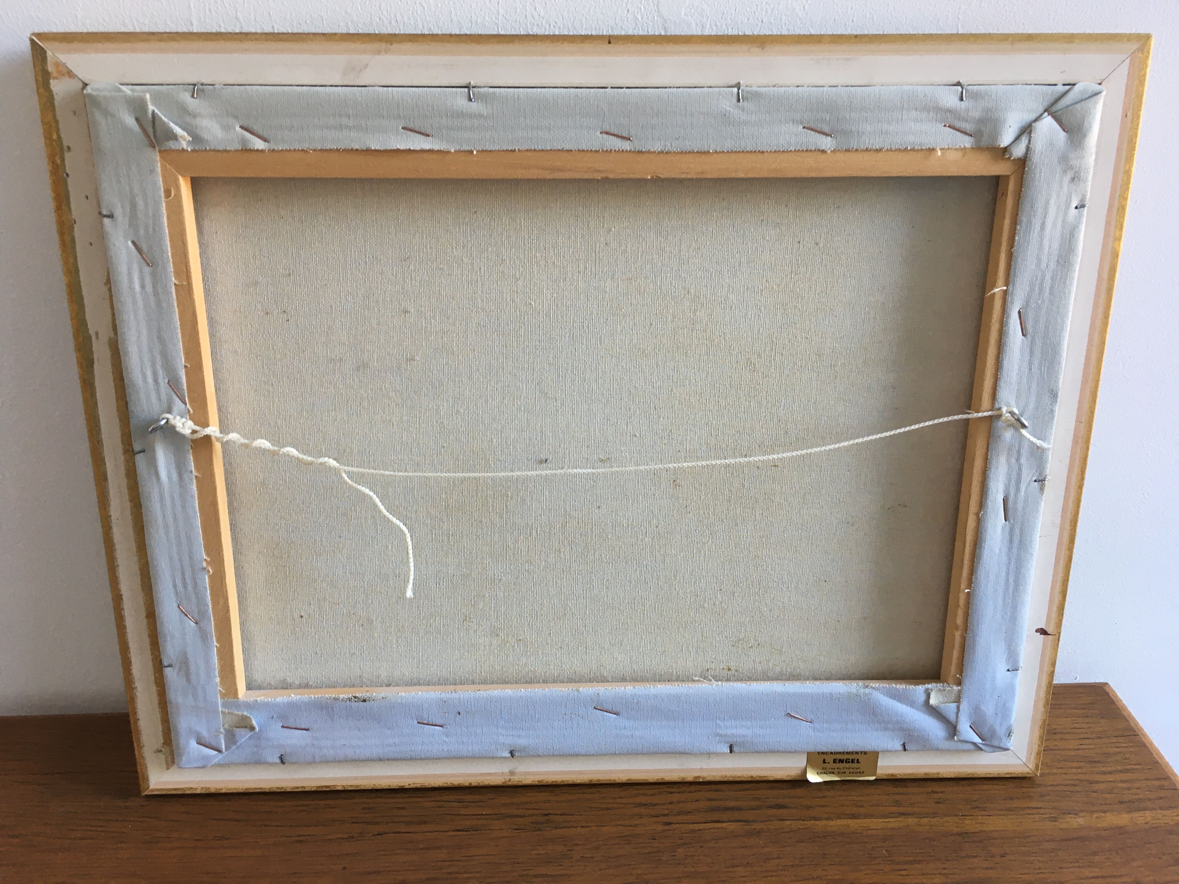 Painting on framed canvas gilded wood