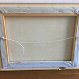 Peinture sur toile encadrée bois doré
