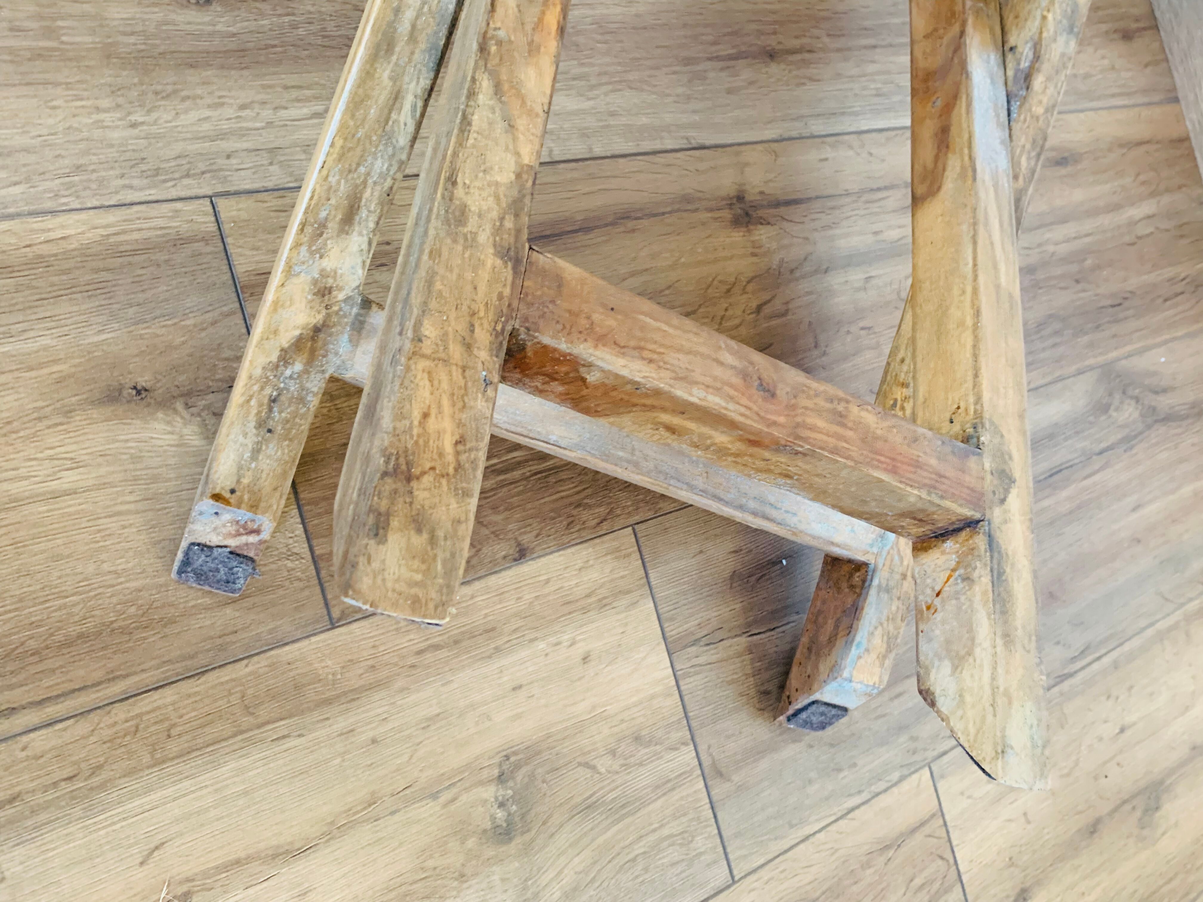 Fauteuil pliant bois et cuir