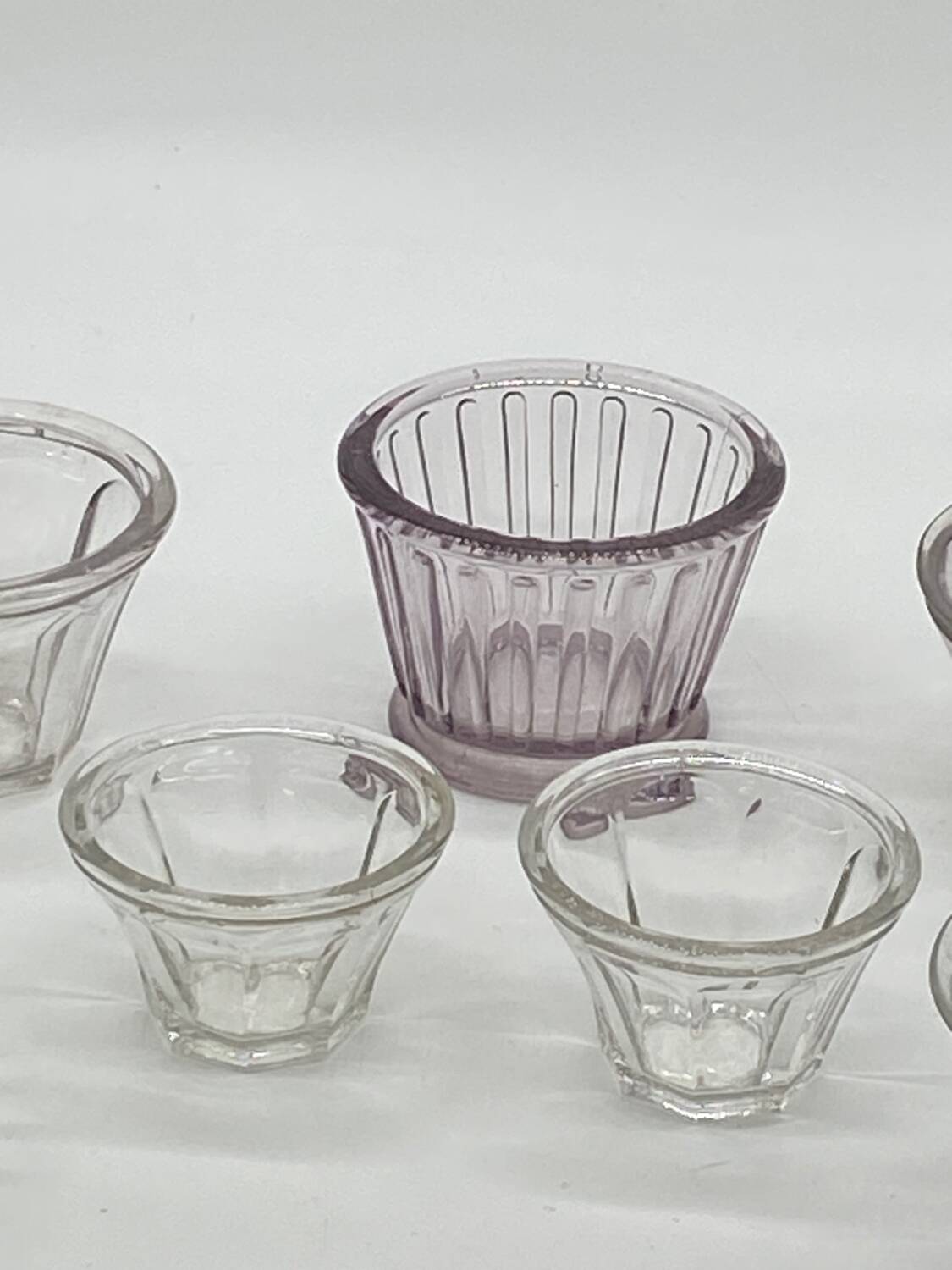 Lot / set of old jam pots / vintage verrines