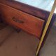 Large Louis XV mid-century desk in solid walnut.