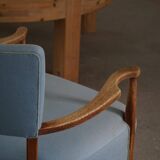 Modern Danish, curved oak chaise longue, attributed to Viggo Boesen, 1950s