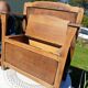 Antique small hall bench, chest, hall seat, in English oak (antique)