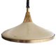 1960s mid century cream metal and crystal pull down large hanging lamp