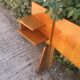 Vintage headboard with hanging bedside tables