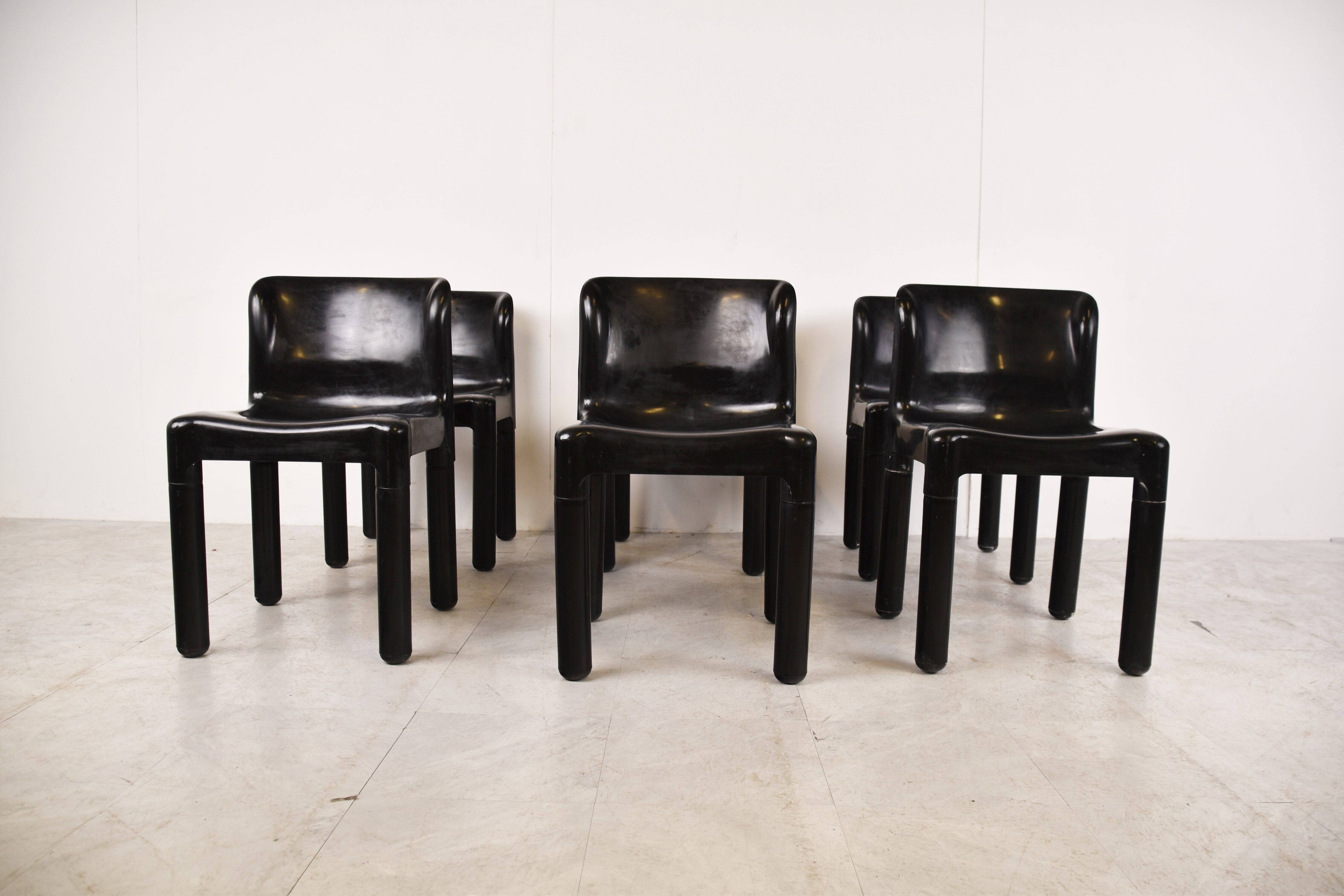 Model 4875 chairs by Carlo Bartoli for Kartell, 1970s