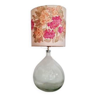 Lamp demijohn lampshade flowers