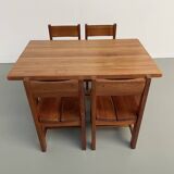 Set of table and 4 chairs, 60s mountain furniture